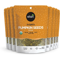 Elan Organic Pumpkin Seeds, Unsalted, Unroasted Shelled Kernels, No Shell, Non-Gmo, Vegan, Gluten-Free, Kosher, Nutritious Seeds, 8 Pack Of 6.5 Oz