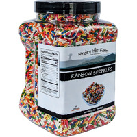 Rainbow Sprinkles By Medley Hills Farm In Reusable Container 2.2 Lbs. - Great Bulk Rainbow Sprinkles For Cake Decorating - Kosher Sprinkles For Cookie Decorating - Brownies And Ice Cream Toppings