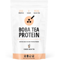 Boba Tea Protein Classic Milk Tea | 25G Grass-Fed Whey Protein Isolate Powder | Gluten-Free & Soy-Free Bubble Tea Protein Drink | Real Ingredients & Lactose-Free Protein Drink | 25 Servings
