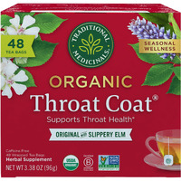 Traditional Medicinals Tea, Organic Throat Coat, Supports Throat Health, 48 Tea Bags