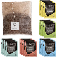 Mondo Single Serve Coffee Bags (20 Cups) Variety Pack - Organic, Medium Roast - Disposable, Portable Coffee Filters For Camping And Travel, Sampler Box Of 5 Ground Coffee Flavors