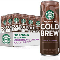 Starbucks Cold Brew Coffee, Chocolate Cream, 11 Fl Oz Cans (12 Pack), Premium Coffee Drink, Iced Coffee
