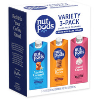 Nutpods Variety Pack Coffee Creamer, Sweetened With Organic Cane Sugar, Made From Almonds And Coconuts, Gluten Free, Non-Gmo, Vegan, Kosher (3-Pack)