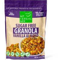 Mycerealmix Sugar Free Granola - Vanilla Almond | Non-Gmo, Plant-Based, Gluten Free, Soy Free, Sodium Free, No Erythritol, No Sugar Alcohols, No Stevia, Premium Healthy Satisfying Crunchy Breakfast