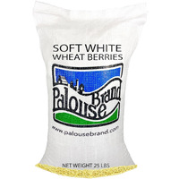 Soft White Wheat Berries | 25 Lbs Bulk | Family Farmed In Washington State | 100% Desiccant Free | Sproutable | Non-Gmo Project Verified | Kosher | Poly Bag