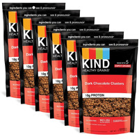 Kind Healthy Grains Clusters, Dark Chocolate Granola, Gluten Free, 10G Protein, 11 Ounce (Pack Of 6)