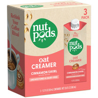 Nutpods Oat Cinnamon Swirl Coffee Creamer - Unsweetened Oat Milk Creamer - Nut-Free Non Dairy Creamer - Keto, Gluten Free, Non-Gmo, Vegan, Sugar Free, Kosher (3-Pack)