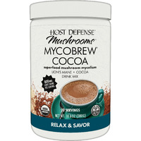 Host Defense Mycobrew Cocoa - Cocoa Powder Drink Mix Includes Lion's Mane Mushroom - Superfood Powder Drink Mix With Fair Trade Certified Cocoa - 10.5 Oz (20 Servings)
