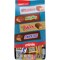 Snickers, Twix, Milky Way & 3 Musketeers Minis Milk Chocolate Bars Variety Pack, Party Size, 19.49 Oz Bulk Bag