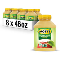 Mott's No Sugar Added Applesauce, 46 Oz Jar (Pack Of 8), Good Source Of Vitamin C, No Artificial Flavors