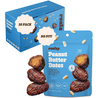 Realsy Peanut Butter Filled Medjool Dates, Organic Dates With No Sugar Added, Gluten-Free, Vegan, Good Source Of Fiber, Low Glycemic Index, All Natural Healthy Snack, (10 Pack)