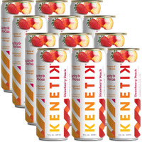 Kenetik Nootropic Ketone Drink, Ketones For Energy & Focus, Caffeine & Sugar Free, High Performance D-Bhb Ketone Mix, Fuel W/Zero Crash Or Jitters, Ready To Drink - Strawberry Peach 12 Pk