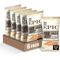 Epic Sea Salt & Pepper Pork Rinds, Keto Friendly, Paleo Friendly, 2.5 Oz (Pack Of 6)
