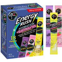4C Energy Rush Psd With Electrolytes 18Ct Variety Pack Stix (Lemonade/Strawberry/Grape - 6 Of Each Stix)