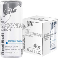 Red Bull Coconut Edition Energy Drink, Coconut Berry, With 80Mg Caffeine Plus Taurine & B Vitamins, 8.4 Fl Oz, Pack Of 4 Cans