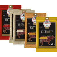 Aufschnitt Grass Fed Beef Jerky - Low Sodium, Certified Kosher - Halal And Keto Friendly - 5 Pack, Variety Pack