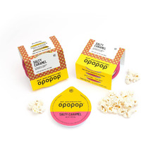 Opopop Microwave Popcorn - Pop Cups Salty Caramel 6-Pack, Non-Gmo Gourmet Popcorn Kernels & Popcorn Flavoring, Caramel Popcorn, Gluten Free Snacks, Easy To Make And No Mess