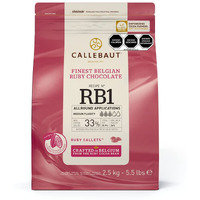 Callebaut Ruby Couverture Chocolate Callets | Recipe Rb1 | Crafted From The Ruby Cocoa Bean, No Colourants, No Fruit Flavorings | 5.5 Lb / 2.5 Kg