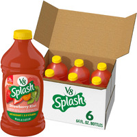 V8 Splash Strawberry Kiwi Flavored Juice Beverage, 64 Fl Oz Bottle (6 Pack)