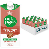 Nutpods Sweetened Cookie Butter Keto Coffee Creamer - Sweetened Non Dairy Creamer With Zero Sugar - 5 Calories And Zero Net Carbs Per Serving Gluten Free, Non-Gmo, Vegan, Sugar Free, Kosher (12-Pack)