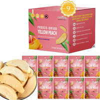 Onetang Freeze-Dried Fruit Yellow Peach Chips, 9 Pack Single-Serve Pack, Non Gmo, Kosher, No Add Sugar, Gluten Free, Vegan, Holiday Gifts, Healthy Snack 0.35 Ounce