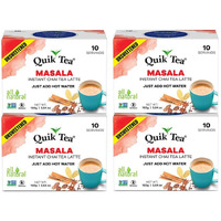 Quiktea Unsweetened Masala Chai, 5.64 Ounce (4 Boxes Of 10 Each)