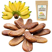 Organic Sun Dried Whole Bananas - No Sugar Added - No Preservatives - Unsulfured - Soft And Chewy Little Bananas - Thai Natural Fruit Snacks - Super Potassium Snack 12.6 Oz Pack Of 1