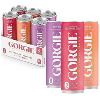 Gorgie Sugar Free Natural Energy Drinks, Sparkling Original Variety Pack (6 Cans) Healthy Energy Drink, Natural Coffee Replacement With Green Tea Caffeine And Biotin 150Mg Caffeine, Vegan, Low Calorie