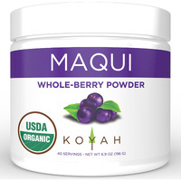 Koyah - Organic Maqui Powder 40 Servings (1 Scoop = 146 Berries Or 1/8 Cup Fresh), Chile Grown, Freeze-Dried, Whole-Berry Powder