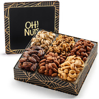 Nuts Gift Basket 6 Section Nuts Square Gift Tin | Premium Nuts Gift Tin For Special Occasions - Birthday, Anniversary, Corporate Party. For Men & Women By Oh Nuts