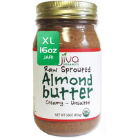 Jiva Organics Raw Sprouted Organic Almond Butter 16-Ounce Large Jar