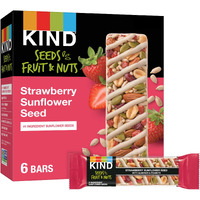Kind Seeds Fruit & Nuts Snack Bar, Strawberry Sunflower Seed | 5G Protein, High Fiber, Gluten Free Bars, 1.4 Oz, 6 Count