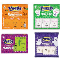 Pack Of 4 - Halloween Peeps Variety - Ghosts, Monsters, Pumpkins, And Skulls, 3 Oz