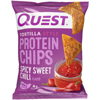 Quest Nutrition Spicy Sweet Chili Tortilla Chip, 19G Protein, 4G Net Carb, Low Carb, Gluten Free, 1.1 Oz (Pack Of 12)