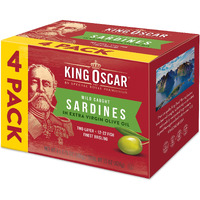 King Oscar Brisling Sardines In Extra Virgin Olive Oil, 3.75-Ounce Cans (Pack Of 4)