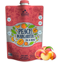 Lt. Blender's Peach Margarita In A Bag - Peach Margarita Mix - Each Bag Makes 1/2 Gallon - Non-Gmo Cocktail Mix - No Blender Needed - Add Liquor, Wine Or As A Mocktail (Pack Of 1)