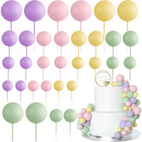 Astaron 32 Pcs Ball Cake Topper Decorations Mini Balloons Cake Topper Sticks Foam Balls Cake Picks Cake Topper Balls Cake Decorations For Wedding Party Birthday Cake Toppers (Colorful)