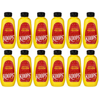 Koops' Original Yellow Mustard - Gourmet Mustard, Gluten-Free, Kosher, Made In Usa, From Quality Mustard Seeds, Yellow Mustard Sauce - 12 Oz, Pack Of 12