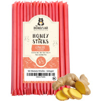 The Honey Jar Ginger Flavored Honey Sticks - Pure Honey Straws For Tea, Coffee, Or A Healthy Treat - One Teaspoon Of Flavored Honey Per Stick - Made In The Usa With Real Honey - (50 Count)