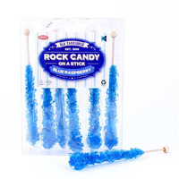 Extra Large Rock Candy Sticks: 6 Blue Raspberry Lollipop - Individually Wrapped Blue Rock Candy Sticks - Espeez Rock Candy Sticks For Candy Buffet, Birthdays, Weddings, Receptions And Baby Shower