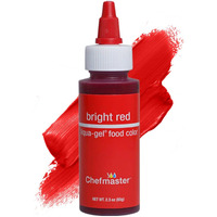 Chefmaster Bright Red Liqua-Gel Food Coloring | Vibrant Color | Professional-Grade Dye For Icing, Frosting, Fondant | Baking & Decorating | Fade-Resistant | Easy-To-Use | Made In Usa | 2.3 Oz