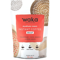 Waka Instant Coffee, Decaffeinated Medium Roast - 100% Arabica Colombian Beans, Freeze Dried Granules, No Sugar Or Additives - Bulk Bag For Quick Hot And Iced Coffees, Up To 35 Cups (3.5Oz)