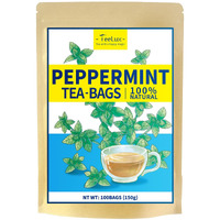 Teelux Peppermint Tea Bags, Natural Peppermint Herbal Tea, Refreshing & Soothing Mint Tea, Caffeine Free, 100 Count