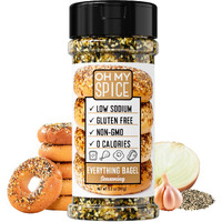 Everything Bagel Seasoning - Gluten Free & Keto Sesame Seeds Blend With Onion, Garlic, Sea Salt & Poppy Seed. Salmon, Sushi, Avocado Toast, Egg, Burger, Chicken, Poultry, Hummus & Salad Topping 5.2Oz