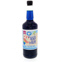 Hypothermias Shaved Ice & Snow Cone Syrup - Quart (32 Fl. Oz) - Blue Raspberry - Made With Non-Gmo 100% Pure Cane Sugar, No Corn Syrup - Bpa-Free Recyclable Plastic Bottle