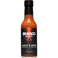 Garlic And Arbol Moruga Scorpion Hot Sauce By Bravado Spice Gluten Free, Vegan, Low Carb, Paleo Hot Sauce All Natural 5 Oz Hot Sauce Bottle Award Winning Gourmet Hot Sauce