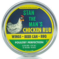 Stan The Mans Chicken Rub-Perfect Poultry Seasoning-Turkey, Beer Can Chicken, Spatchcock, Wings, Bbq, Fried-All-Natural, Gluten Free, Keto, Low Sodium, No Msg-Madison Park Foods, 3 Oz Tin