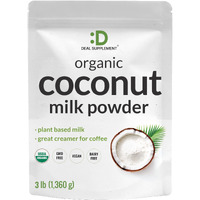 Unsweetened Organic Coconut Milk Powder, 3Lbs - Dairy Free Creamer Alternative - Sugar Free Raw Flavor - Rich Source Of Mct Oil - Great For Coffee Or Tea - Non-Gmo, Plant Based, Keto