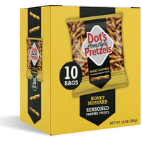 Dot's Pretzels Honey Mustard Seasoned Pretzel Twists, Healthy Kids Snacks, 1Oz Grocery Sized Bag (10 Count)