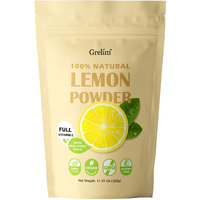 Grelim Lemon Powder 11.30 Oz, 100% Lemon Juice Freeze Dried Powder, Filler Free, Gluten-Free, Rich In Natural Vitamin C Fresh Squeezed Lemon Flavor Great For Beverages, Smoothies 320G